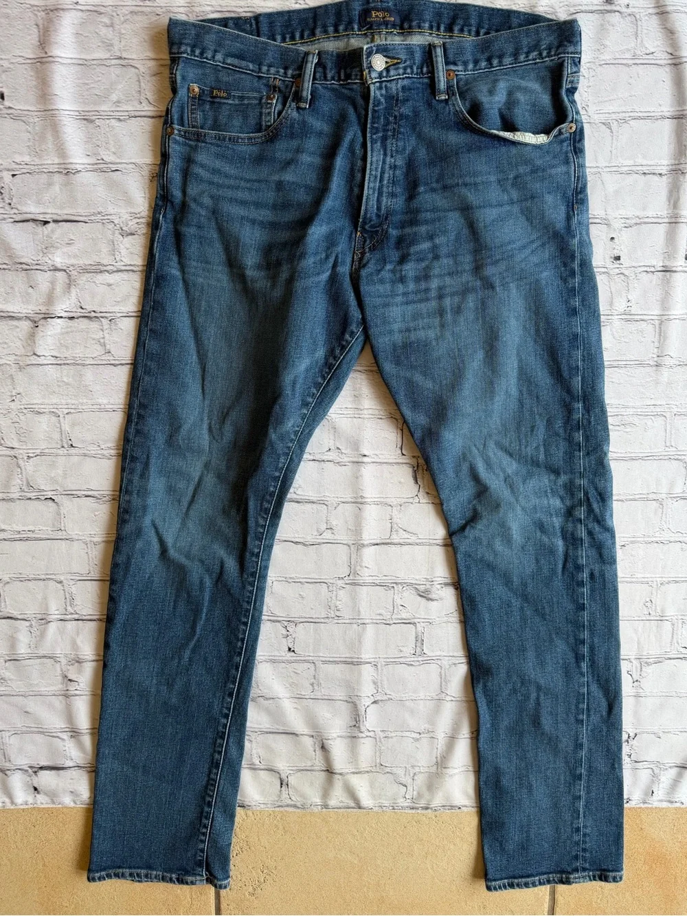 Polo RALPH LAUREN 36x34 THE VARICK SLIM STRAIGHT Mens Jeans Preppy Classic